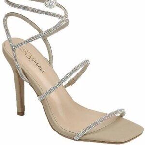 Forever Lace-20 Taupe Nub Pink Blingy High Heel Sexy Size 7.5 Fashion With Box